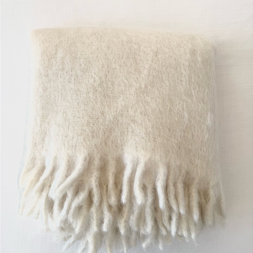 Restoration Hardware Cozy Cream Throw Blanket
